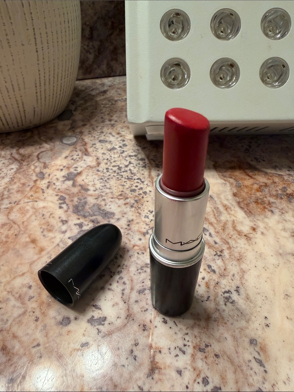 MAC Cosmetics satin Red Lipstick — color is Action